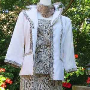 Doncaster 3-Piece Silk Animal Print Suit! Size 2 Like New